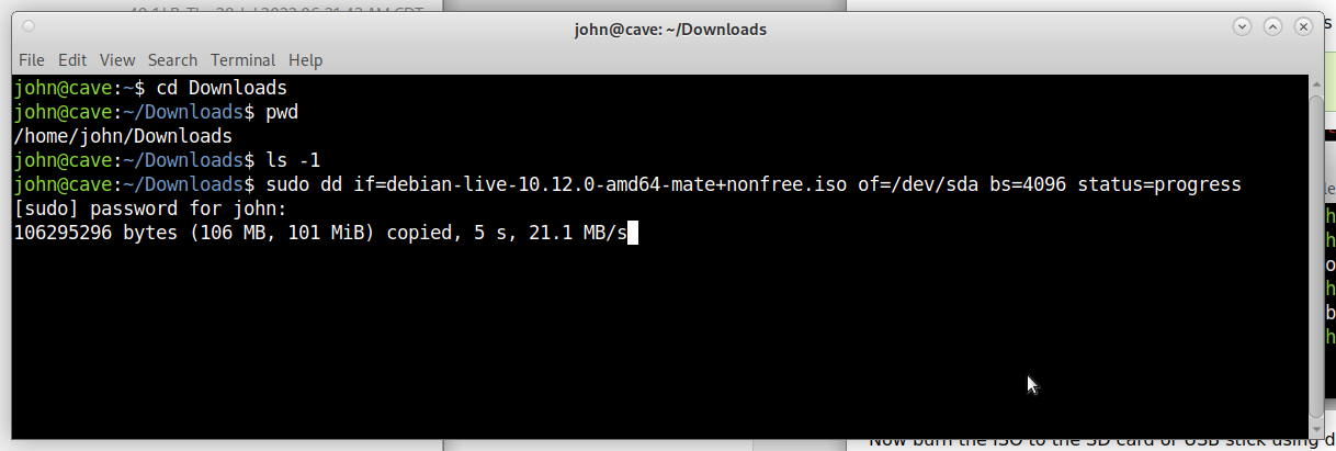 Debian 10 Burn 2