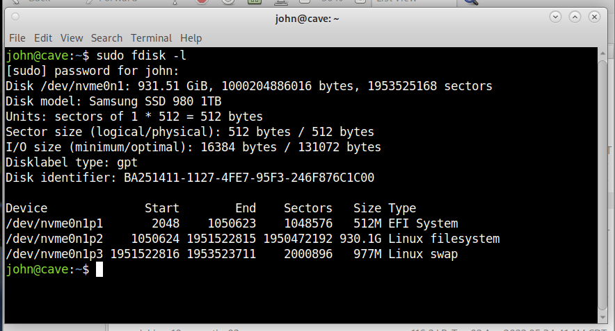 Debian 11 Fdisk