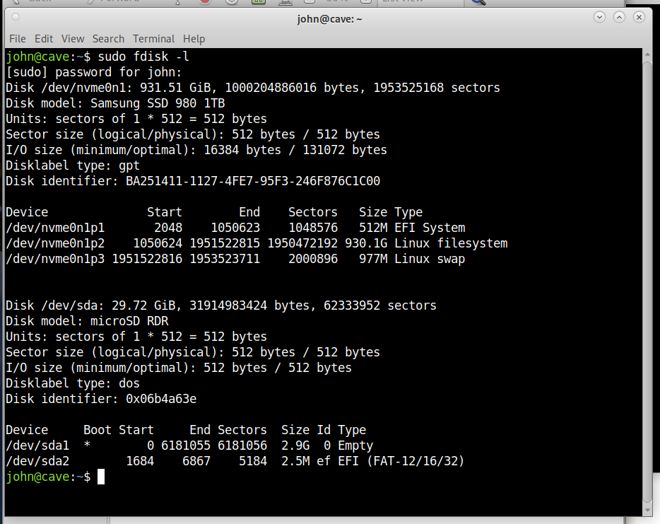 Debian 11 Fdisk