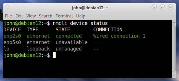 Debian 12 Ethernet 1