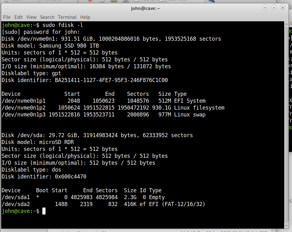 Debian 9 Fdisk